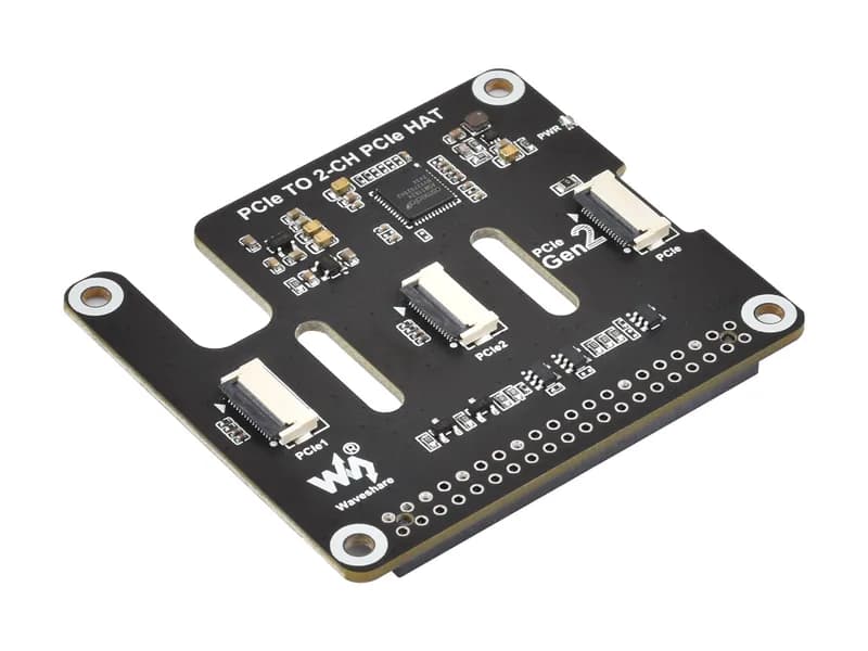 2-канальная плата адаптера PCIe FFC для Raspberry Pi 5, расширяет 2-канальные разъемы PCIe FFC, поддерживает объединение нескольких шляп PCIe, Raspberry Pi 5 PCIe HAT